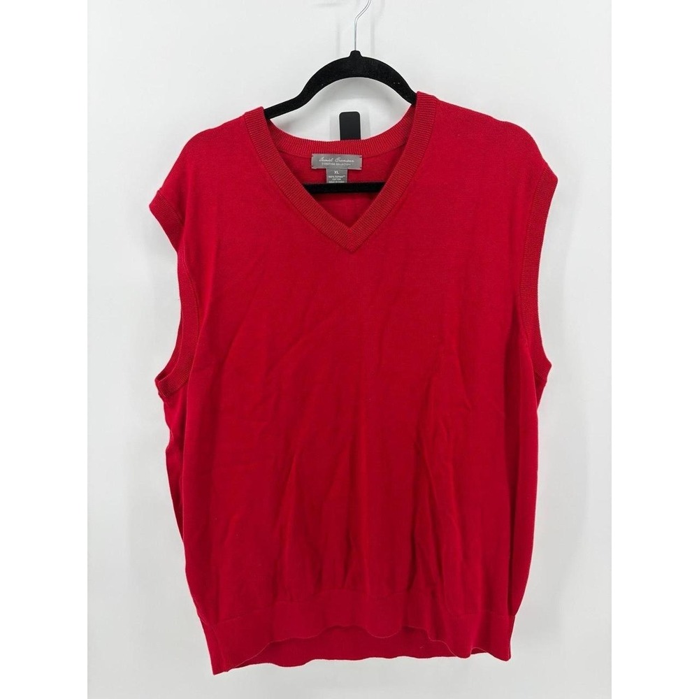 Daniel Cremieux Signature Collection Red Cotton Vest Mens‎ Size XL